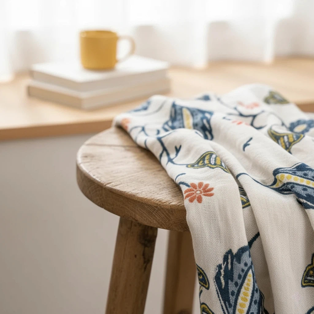 Floral Throw Blanket with Tassels | Bohemian Home Accent