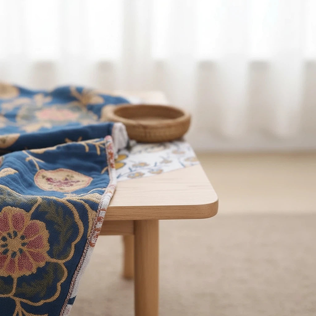 Floral Throw Blanket with Tassels | Bohemian Home Accent