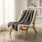 Reversible Throw Blanket with Sherpa Texture | Home Accent