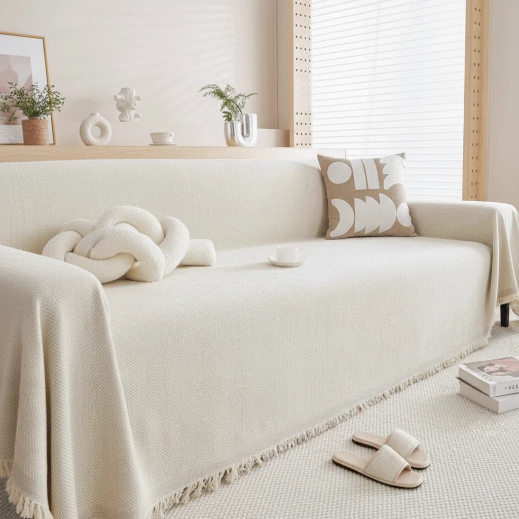 Sofa Cover with Minimalist Chenille Design | Living Room Decor