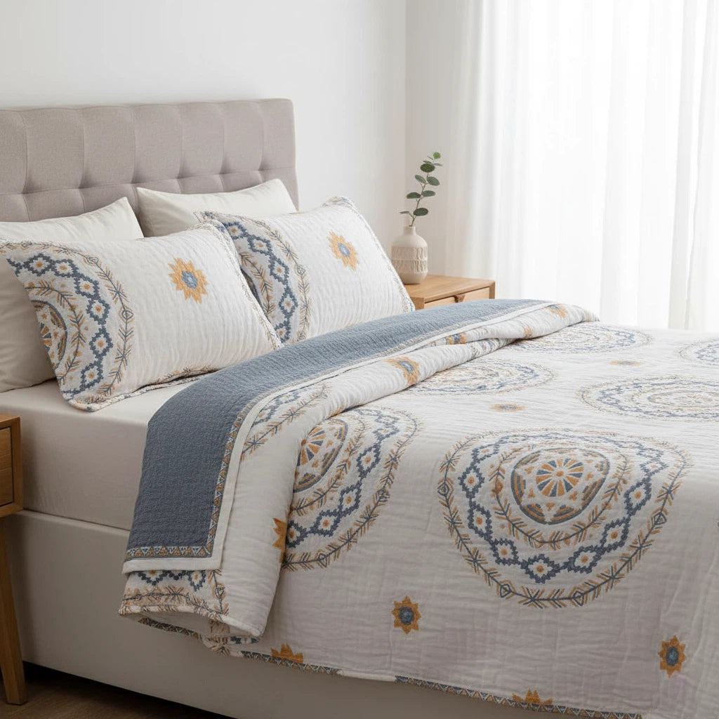 Throw Blanket with Mandala Pattern | Boho Home Decor