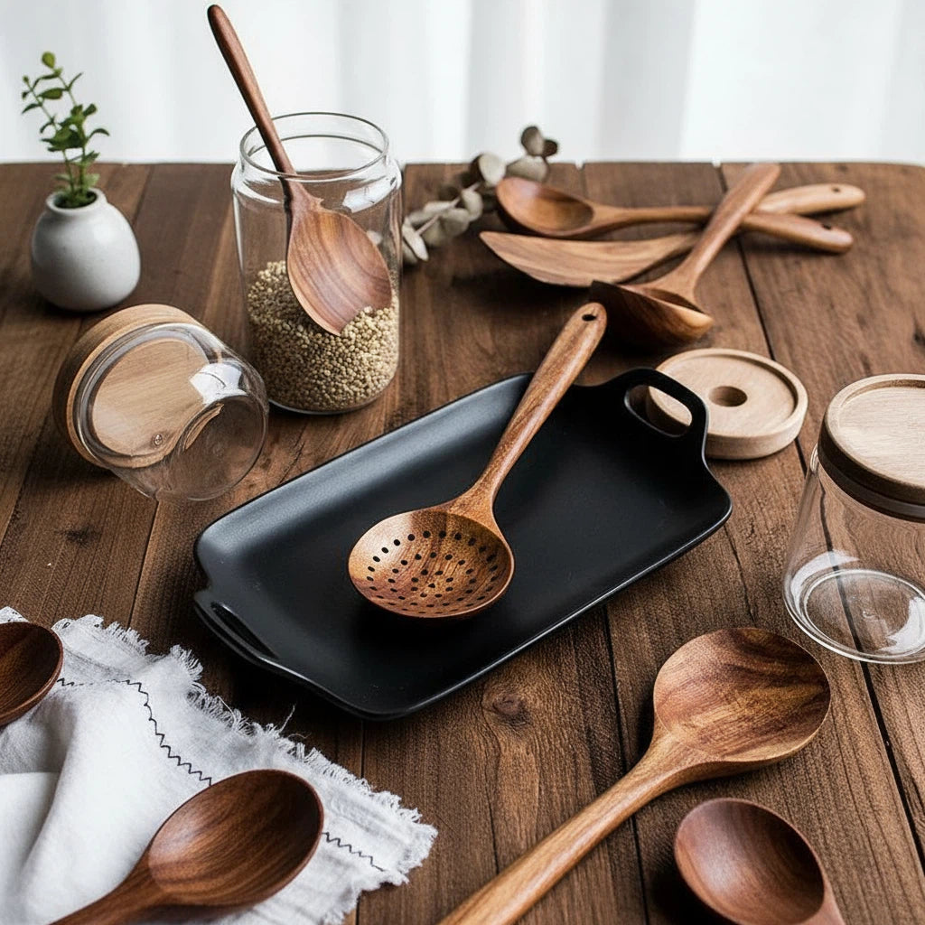 Utensil Set with Teak Wooden Design | Kitchen Tools