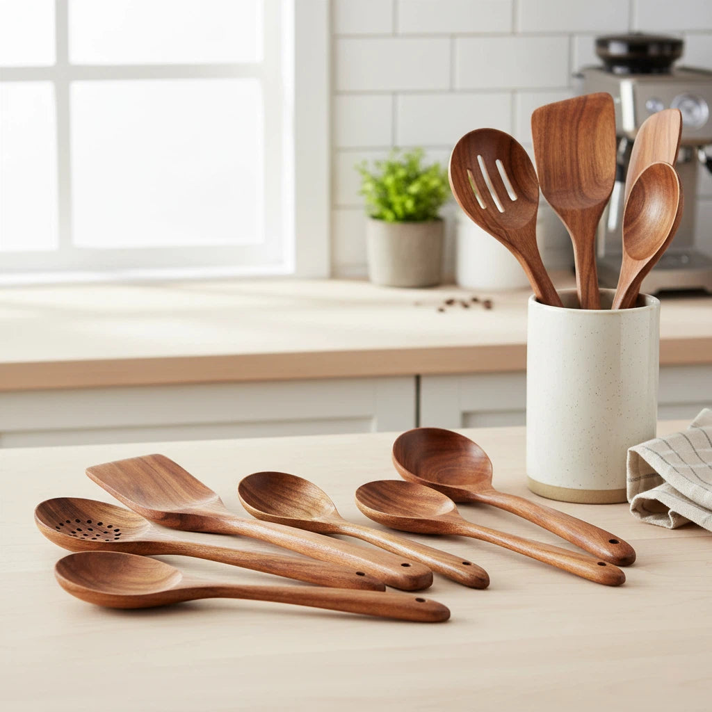 Utensil Set with Teak Wooden Design | Kitchen Tools