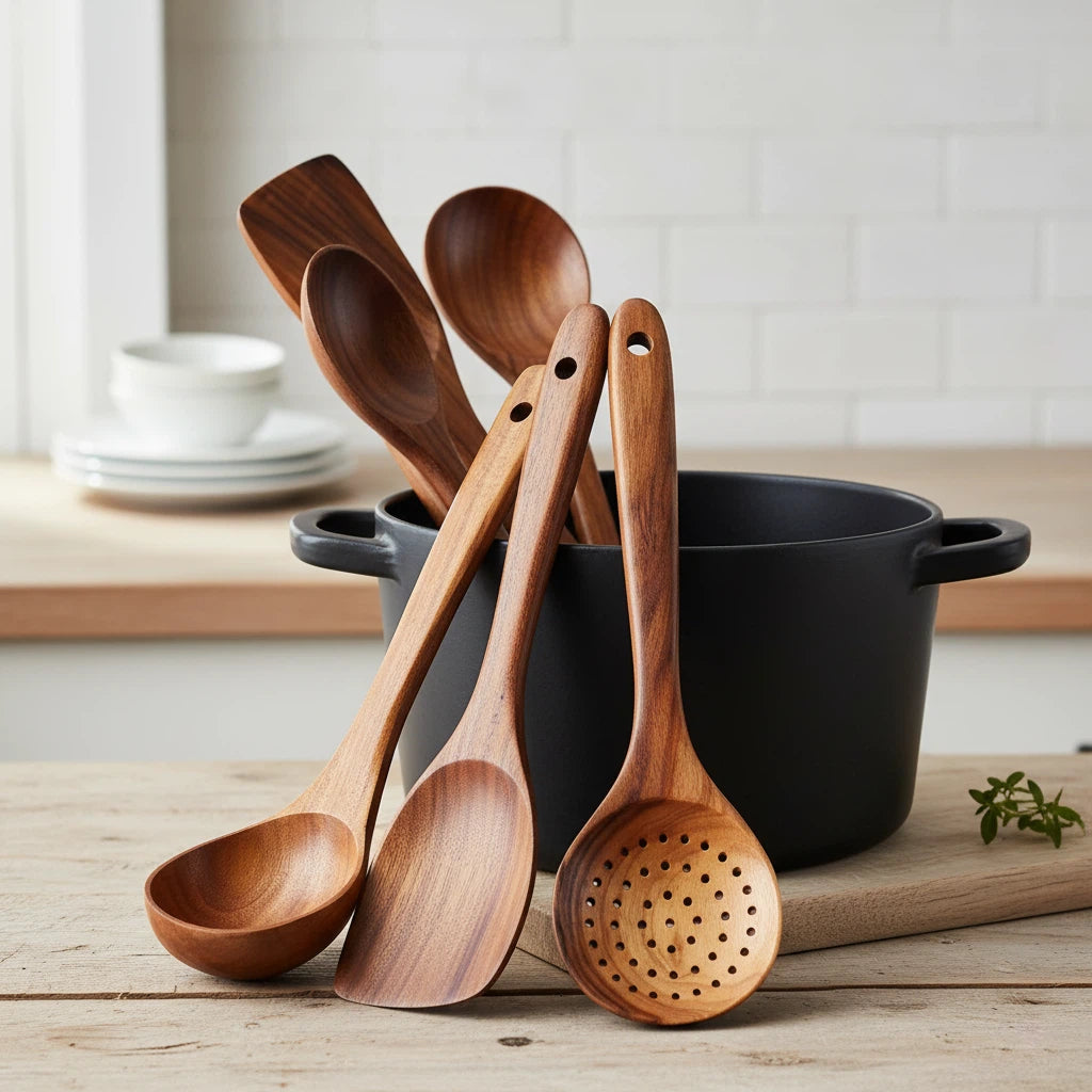 Utensil Set with Teak Wooden Design | Kitchen Tools